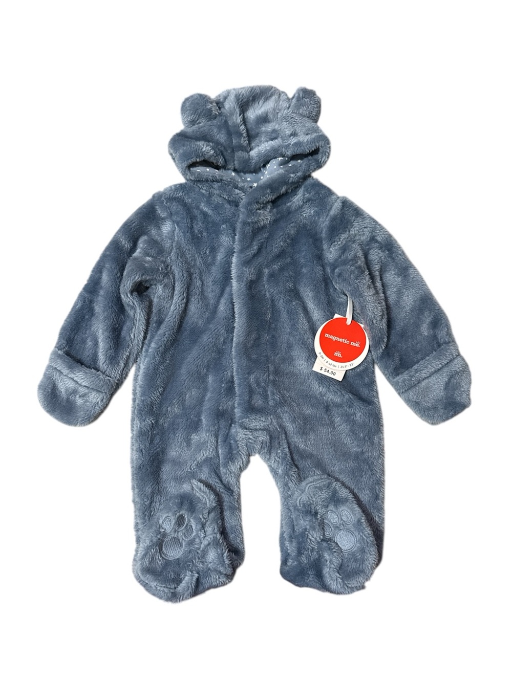 Magnetic Me Winter Sky Minky Magnetic Bear Footie - Picture 4 of 7
